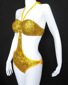 Da NeeNa G5 Party Latin Dance Costume Drag Sequin leotard XS-XL