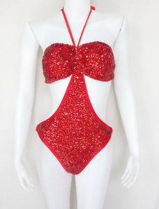 Da NeeNa G5 Party Latin Dance Costume Drag Sequin leotard XS-XL