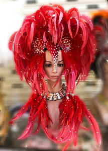 Da NeeNa H902 Queen of Red Eagle Crystal Cabaret Showgirl pageant Headdress