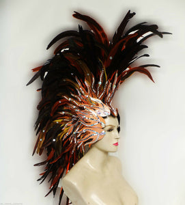 Da NeeNa H043s Feather Vegas Roman Mohawk Showgirl Headdress