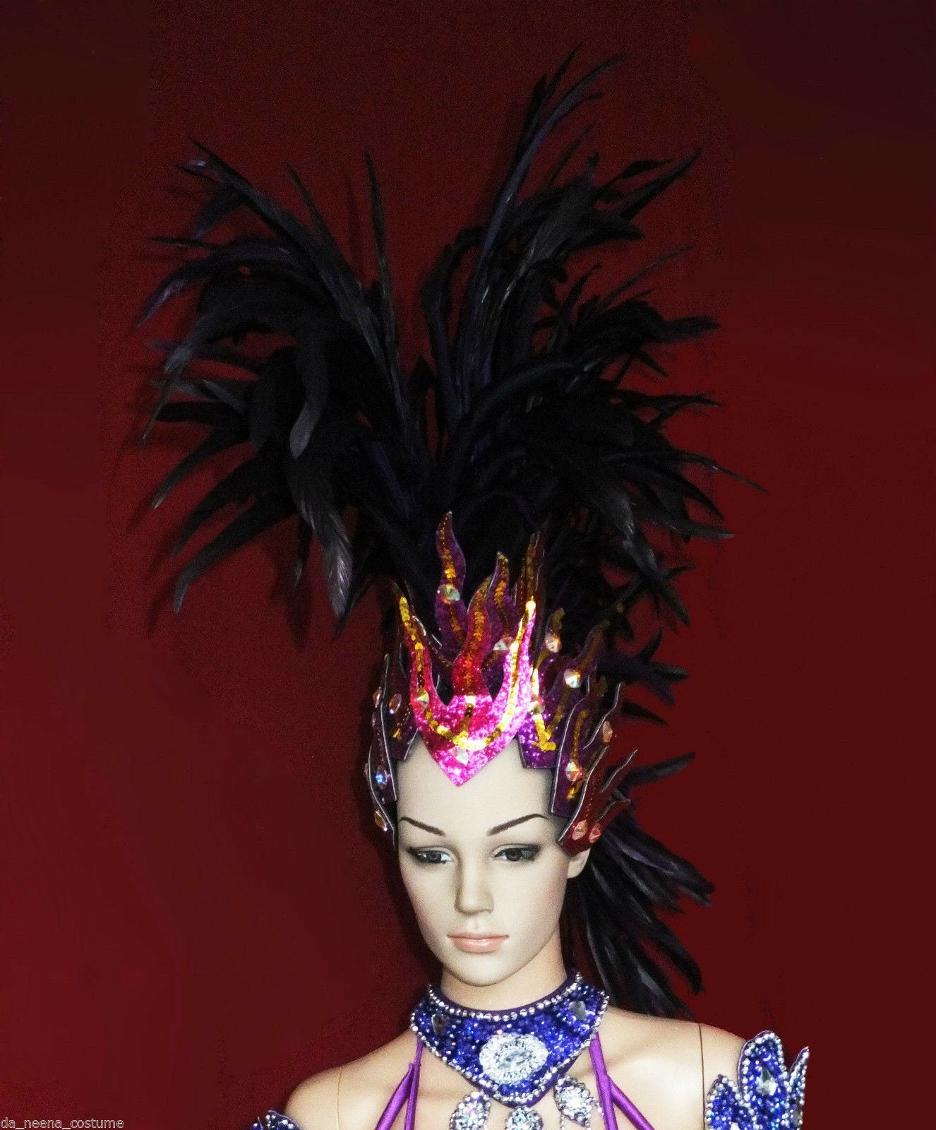 Da NeeNa H043s Feather Vegas Roman Mohawk Showgirl Headdress