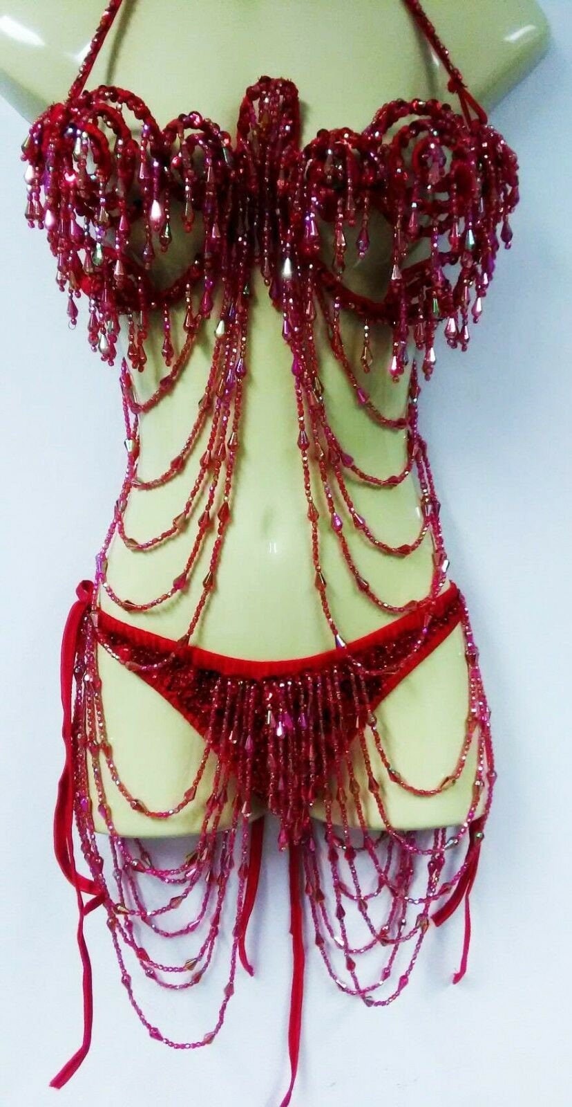 Da NeeNa M824 Glitter Heart Angel Cabaret Dance Pageant Vegas Bra Bikini XS-XL