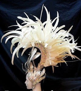 Da NeeNa H835 HUT Phoenix Egyptian Prince Crystal Vegas Showgirl Pageant Headdress