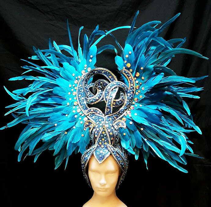 Da NeeNa H835 HUT Phoenix Egyptian Prince Crystal Vegas Showgirl Pageant Headdress