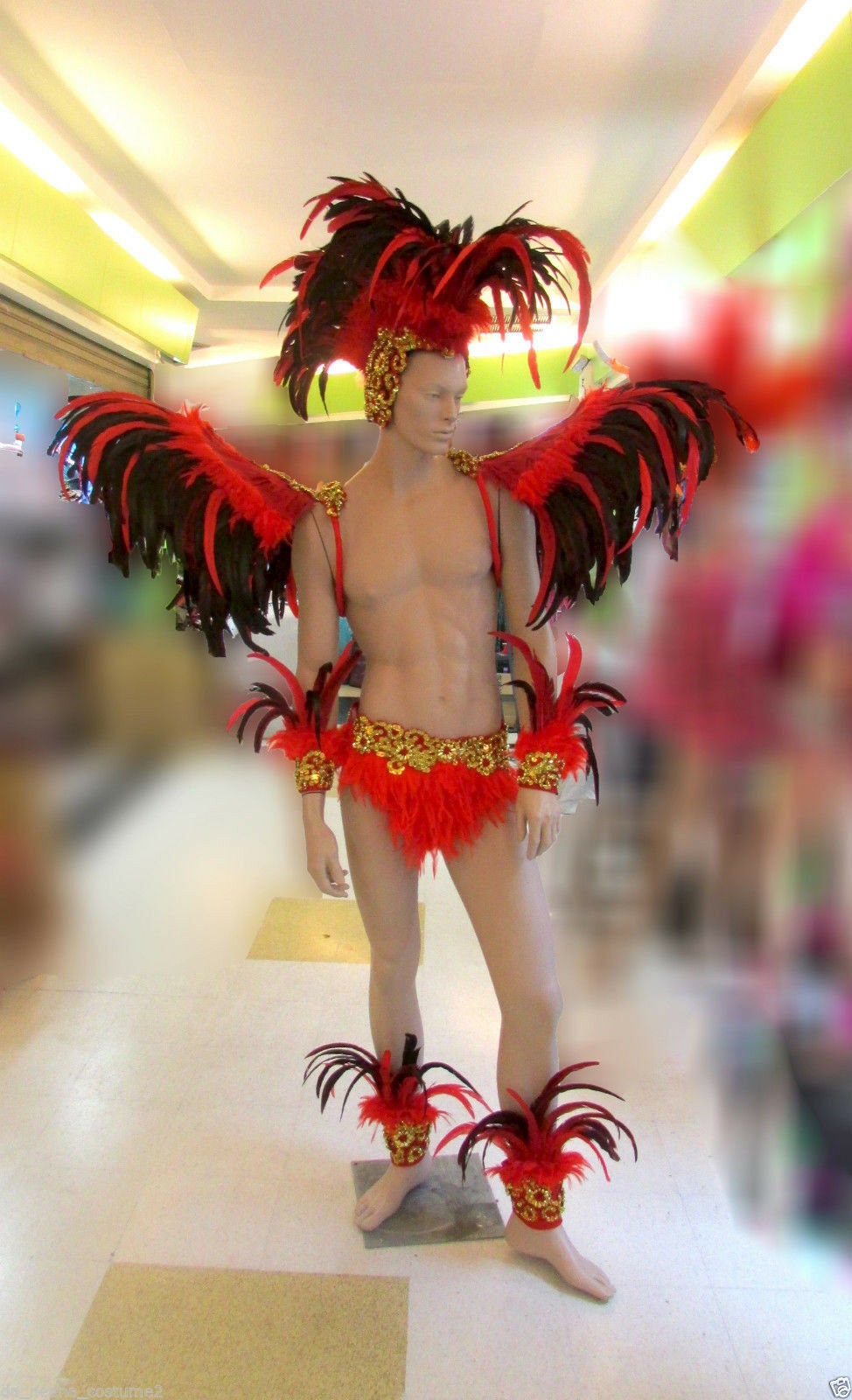 Da NeeNa C073 Parade Drag Rio Dancer Headdress Men Samba Costume Set XS-XL