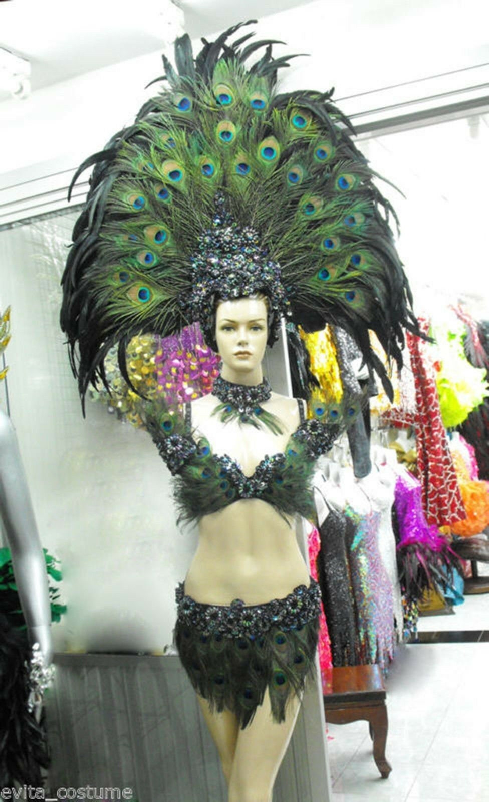 Da NeeNa T010 Dance Drag Peacock Headdress Costume XS-XL