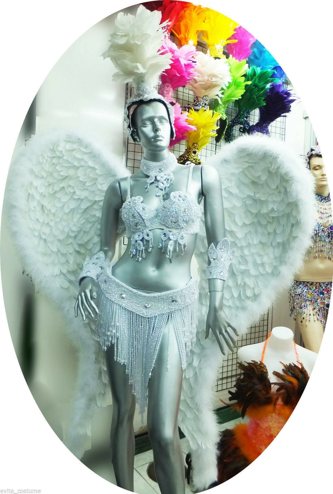 Da NeeNa B023S Parade Showgirl Victoria Model Angel Wings Backpiece