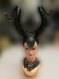 Da NeeNa H203 Maleficent Demons Leather Cabaret Showgirl pageant Headdress