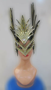 Da NeeNa H178 Mask Bird of Paradise Showgirl Pageant Headdress