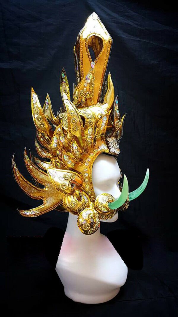 Da NeeNa H819 HUT Asian Hindu Giant Monster Prince Parade Showgirl Vegas Headdress