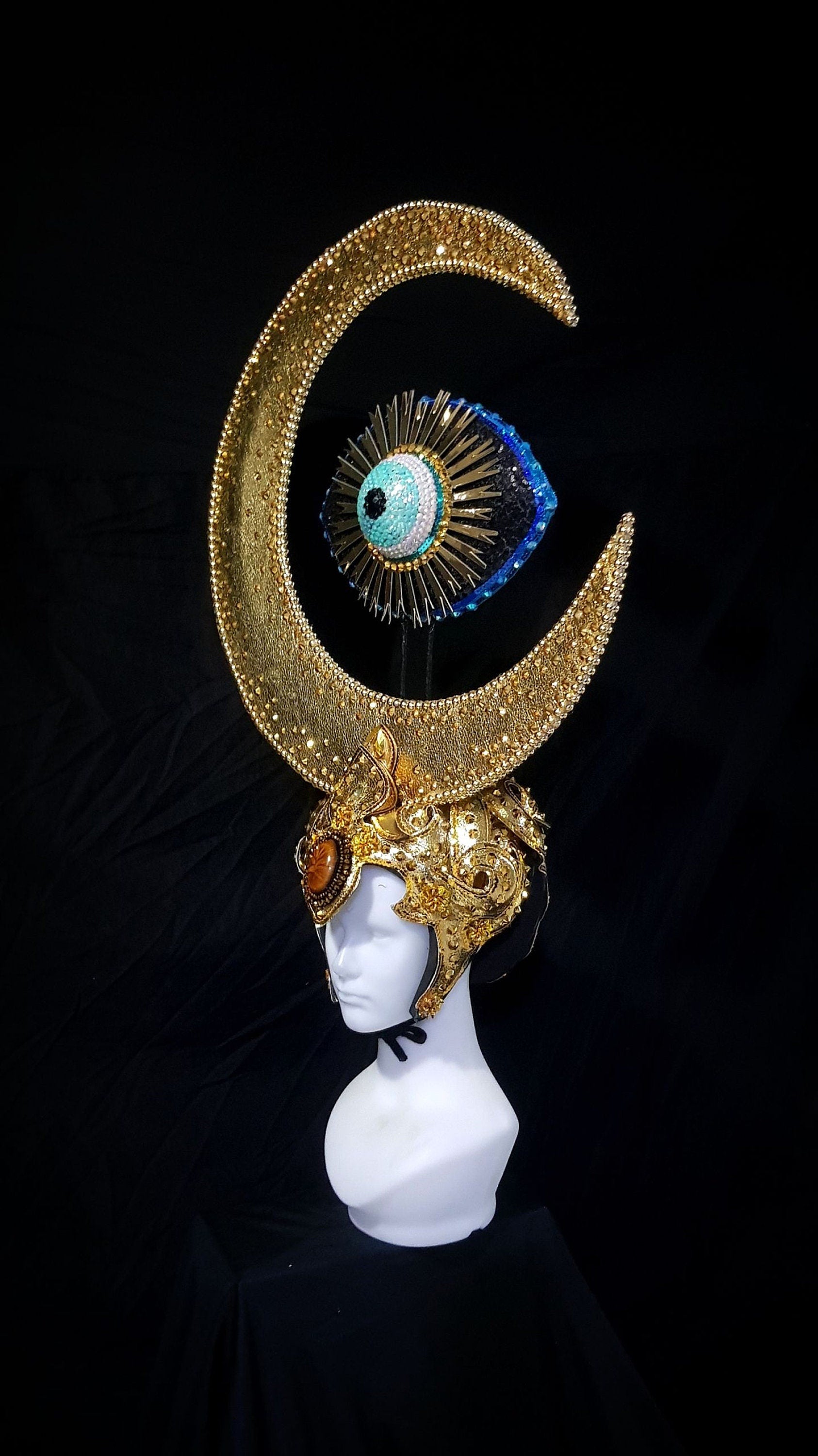 Da NeeNa C1002 HUT The Shining Eyes Showgirl Dance Vegas Crystal Headdress& Shoulder Pieces