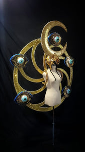 Da NeeNa C1002 HUT The Shining Eyes Showgirl Dance Vegas Crystal Headdress& Shoulder Pieces