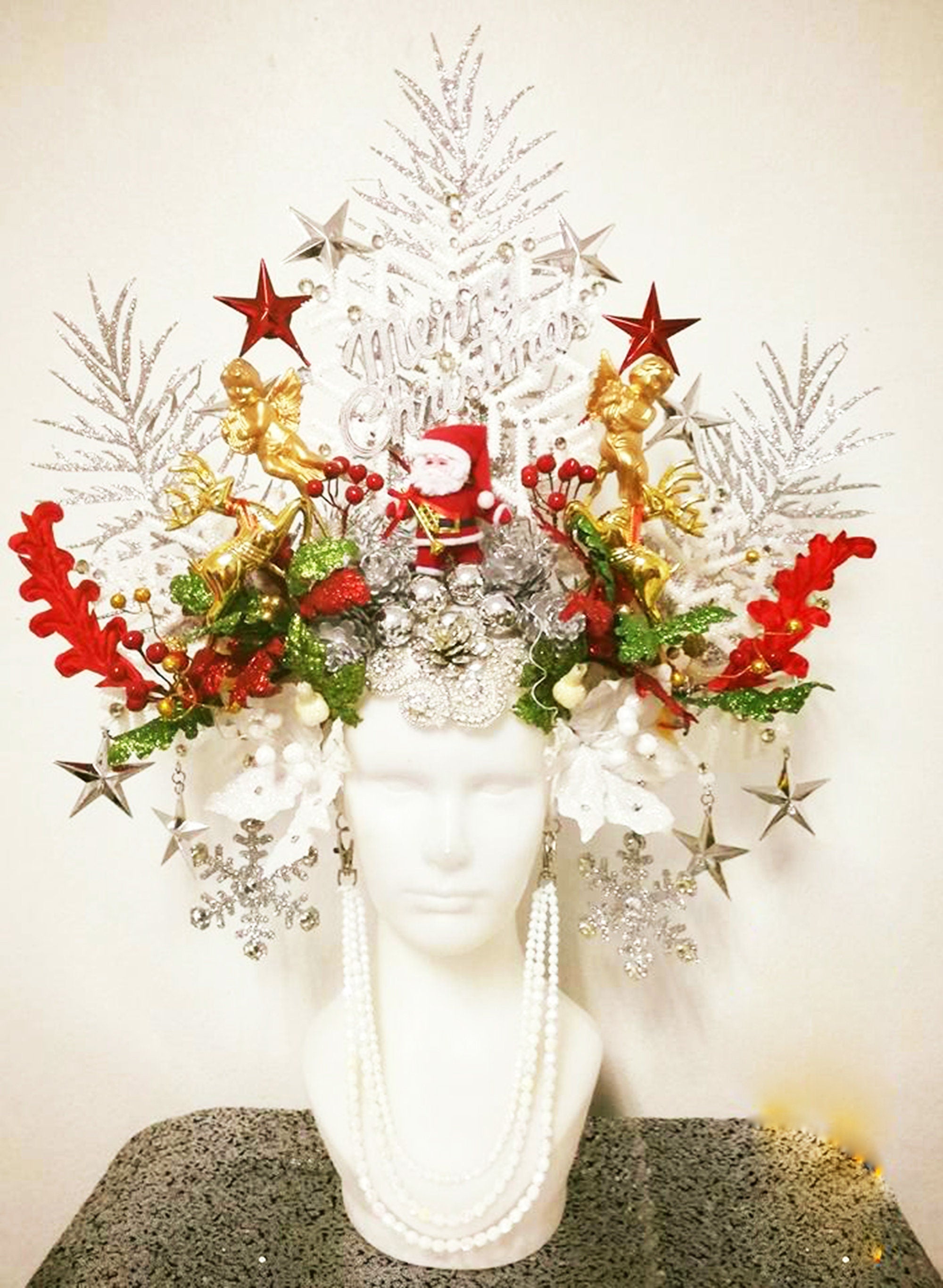 Da NeeNa H1003 Merry Christmas Celebration Dance Vegas Showgirl Headdress