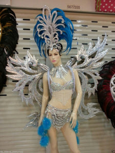 Da NeeNa B599 Dragon Asian Angel Wings Vegas Showgirl Crystal Backpiece Wings