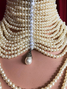 Da NeeNa J018H Showgirl Pearl Dior Pageant Vegas Cabaret Drag Pearl Necklace Choker