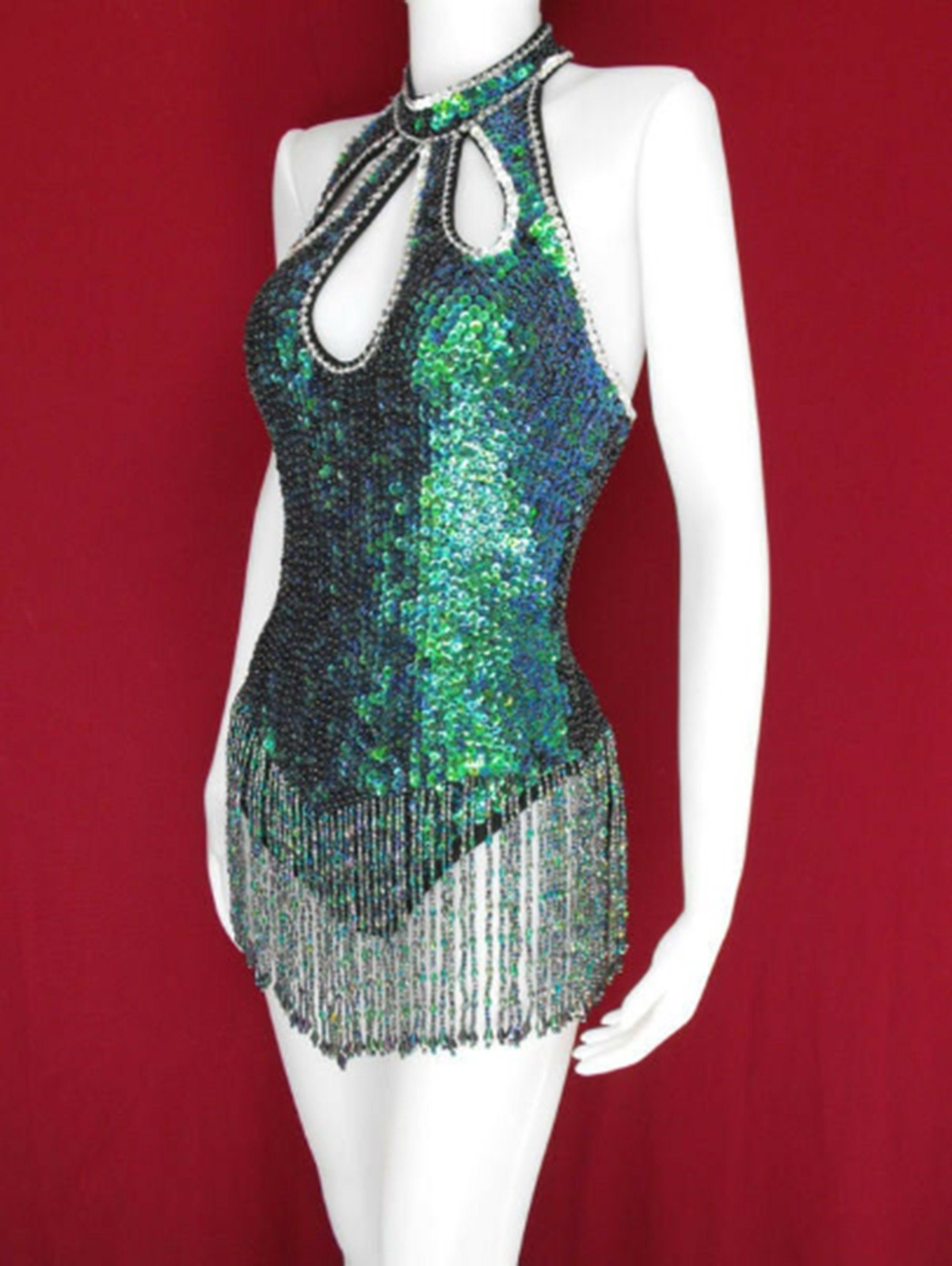 Da NeeNa G7 Party Latin Dance Drag Queen Sequin Costume XS - XL