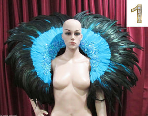 EVITA RB Rainbow Drag Burlesque Vegas Feather Shoulder Pieces