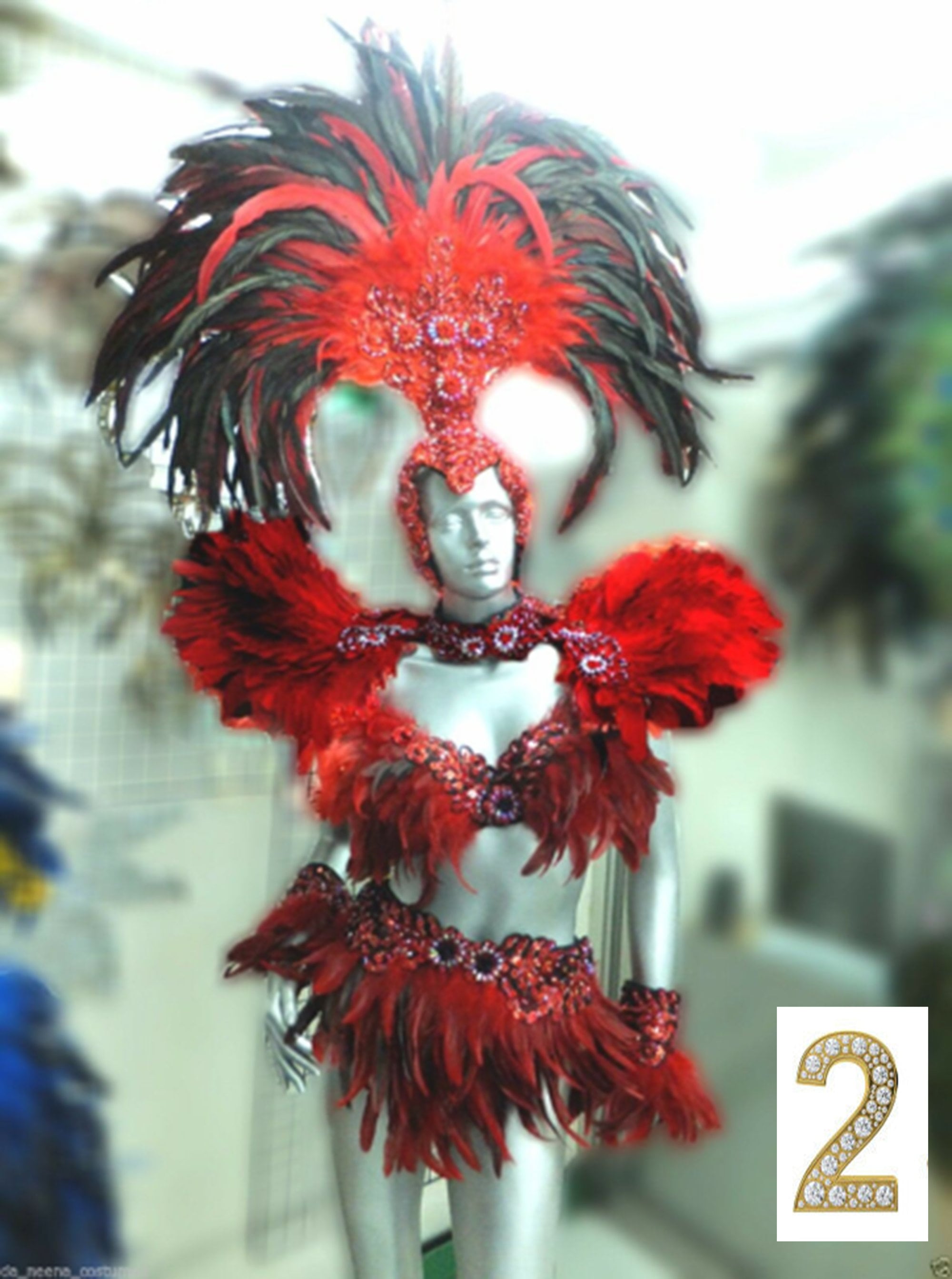 Da NeeNa C027 Samba Parade Carnival Rio Feather Headdress Costume Set XS-XL