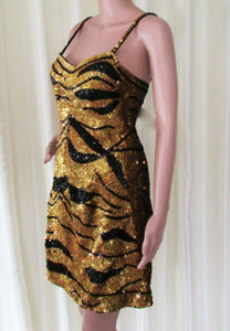 TIG Dance Vegas Dance Tiger Prom Sequin Dress XS-XL