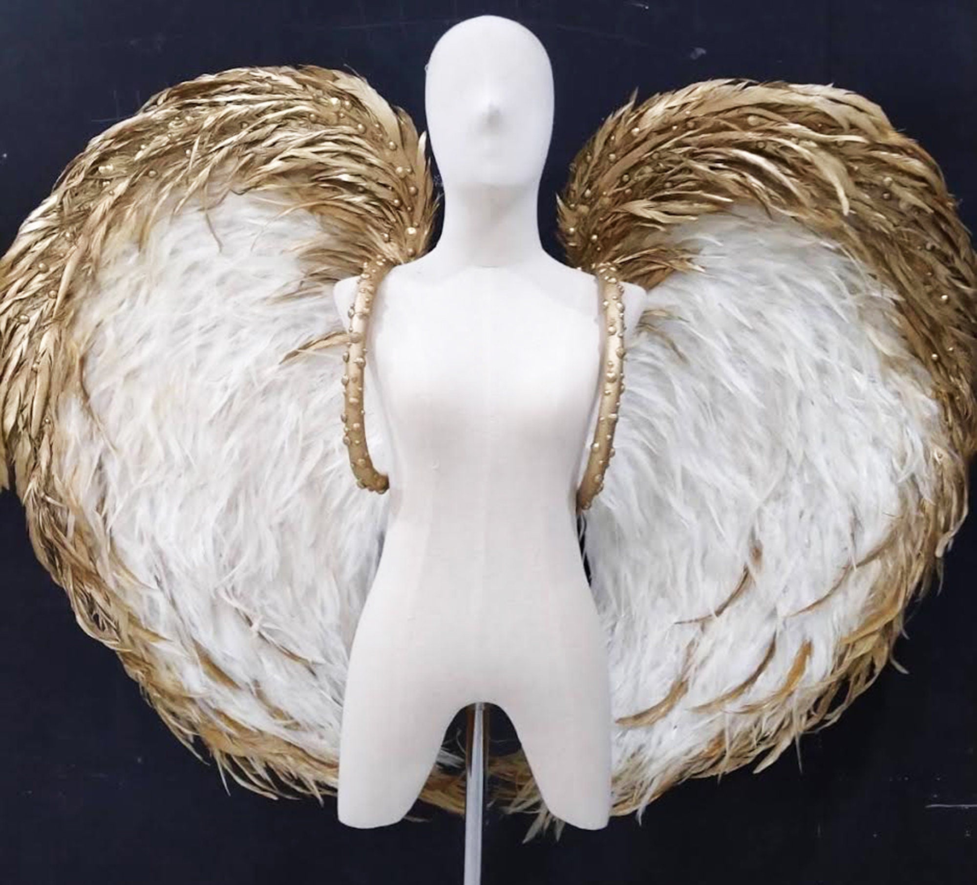 Da NeeNa C724 Gold Bird Showgirl Dance Pageant Crystal Angel Wings Shoulder Pieces