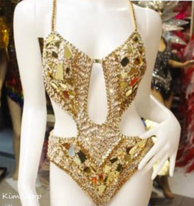 DaNeeNa L1037 Sexy Infinity Star Drag Vegas Stage Showgirl Crystal Leotard Bodysuit XS-XL