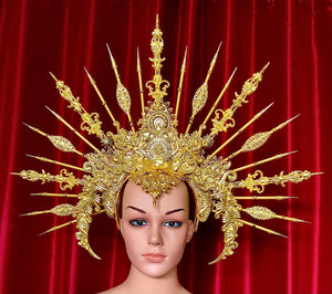 DaNeeNa H1051 Asian Shining Sun King Pageant Vegas Dance Showgirl Headdress