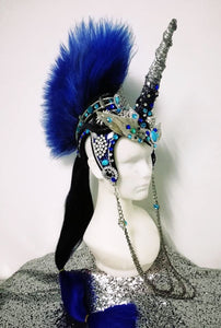 Da NeeNa H1047 Unique Mohawk Horn Drag Dress Cabaret Showgirl Unicorn Headdress