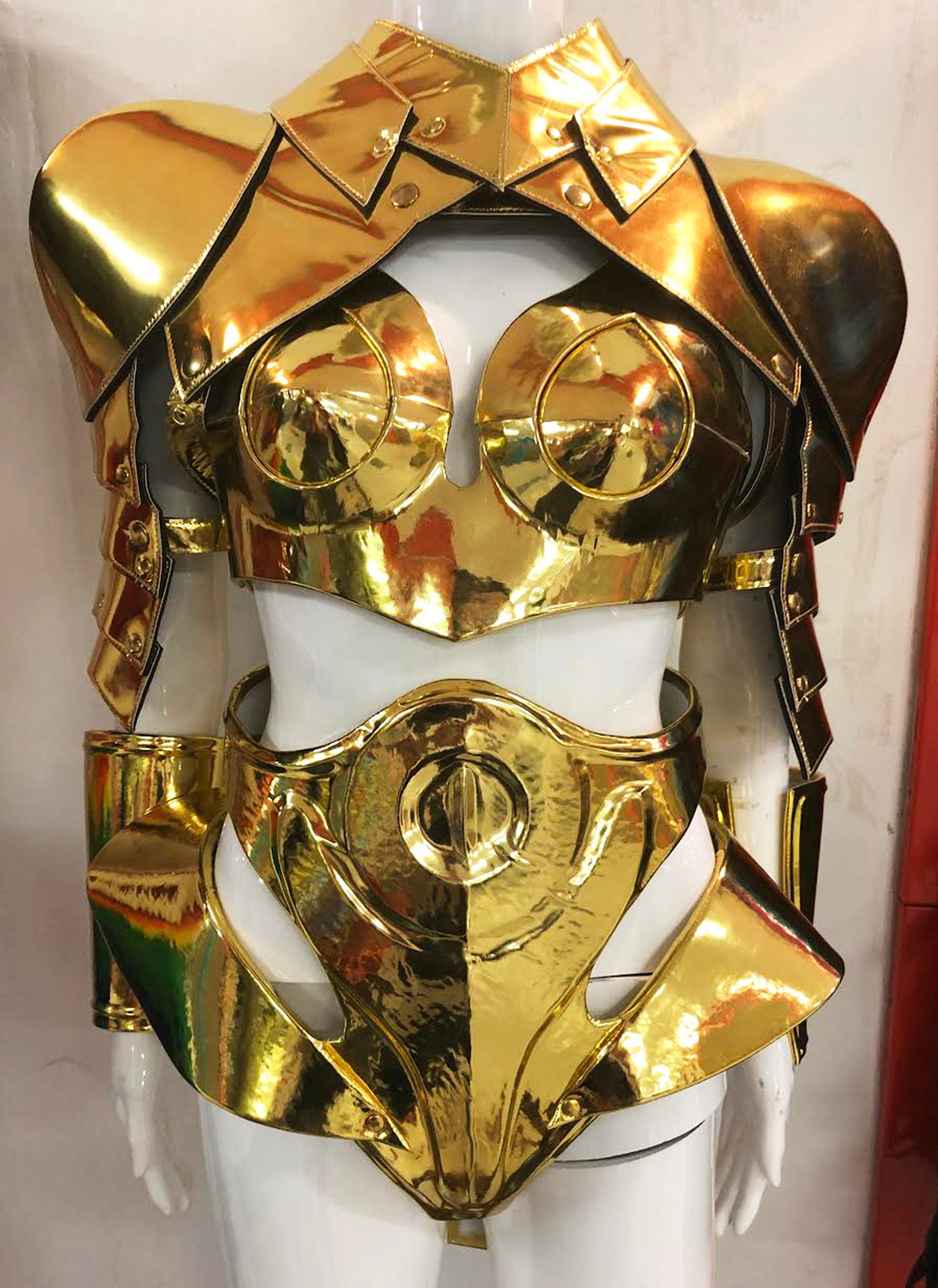 Da NeeNa M595D Robot Roman Armor Shiny Lady Gaga Vegas Pageant Costume Set XS-XL