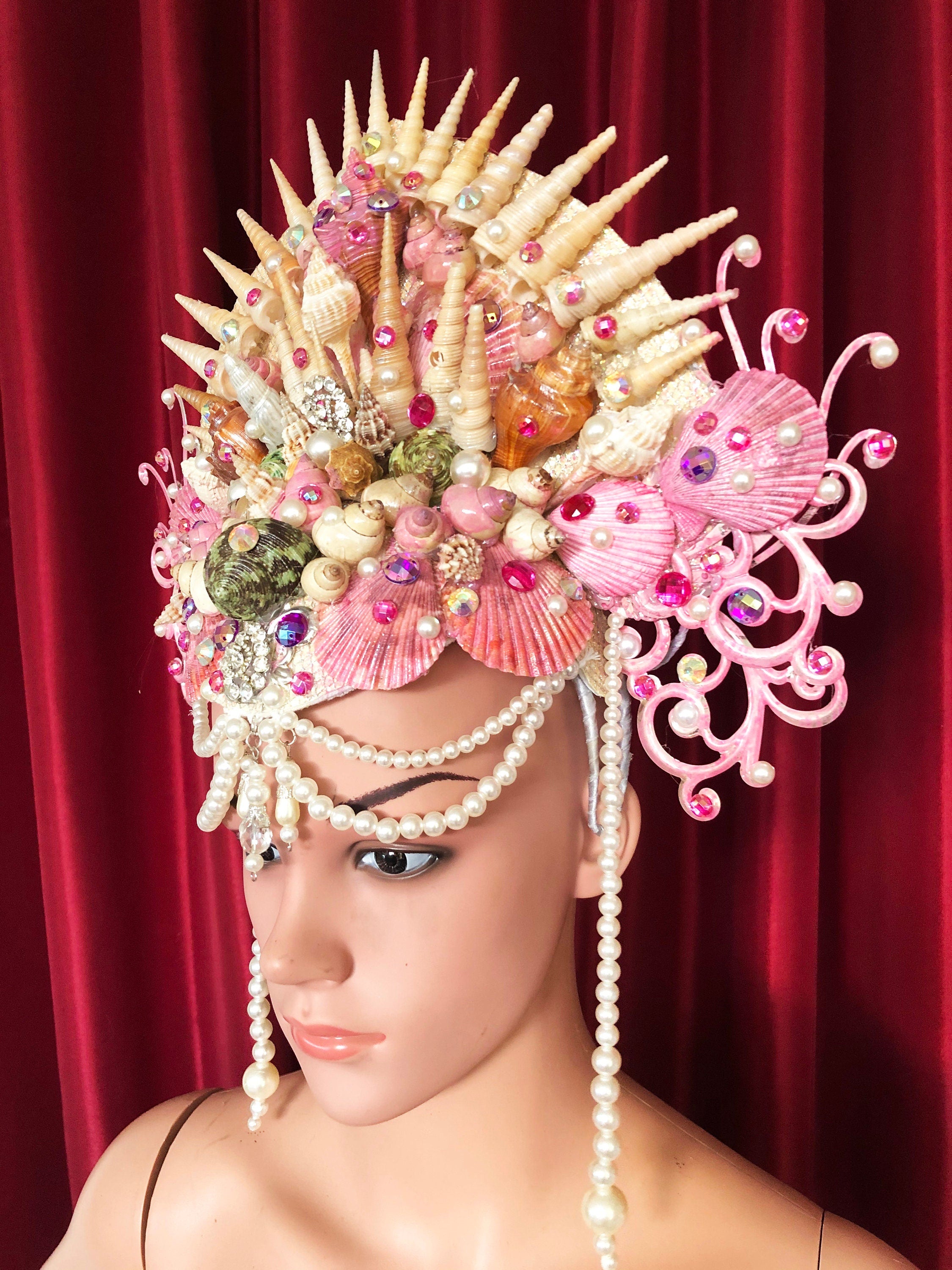 Da NeeNa H1050 Sea Ocean Poseidon Shell Queen Crystal Showgirl Pageant Headdress