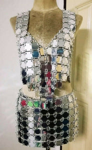 Da NeeNa B53 Cabaret Robe De Danse Chainmaille Chainmail inspired by "Paco Rabanne" Dance Dress XS-XL