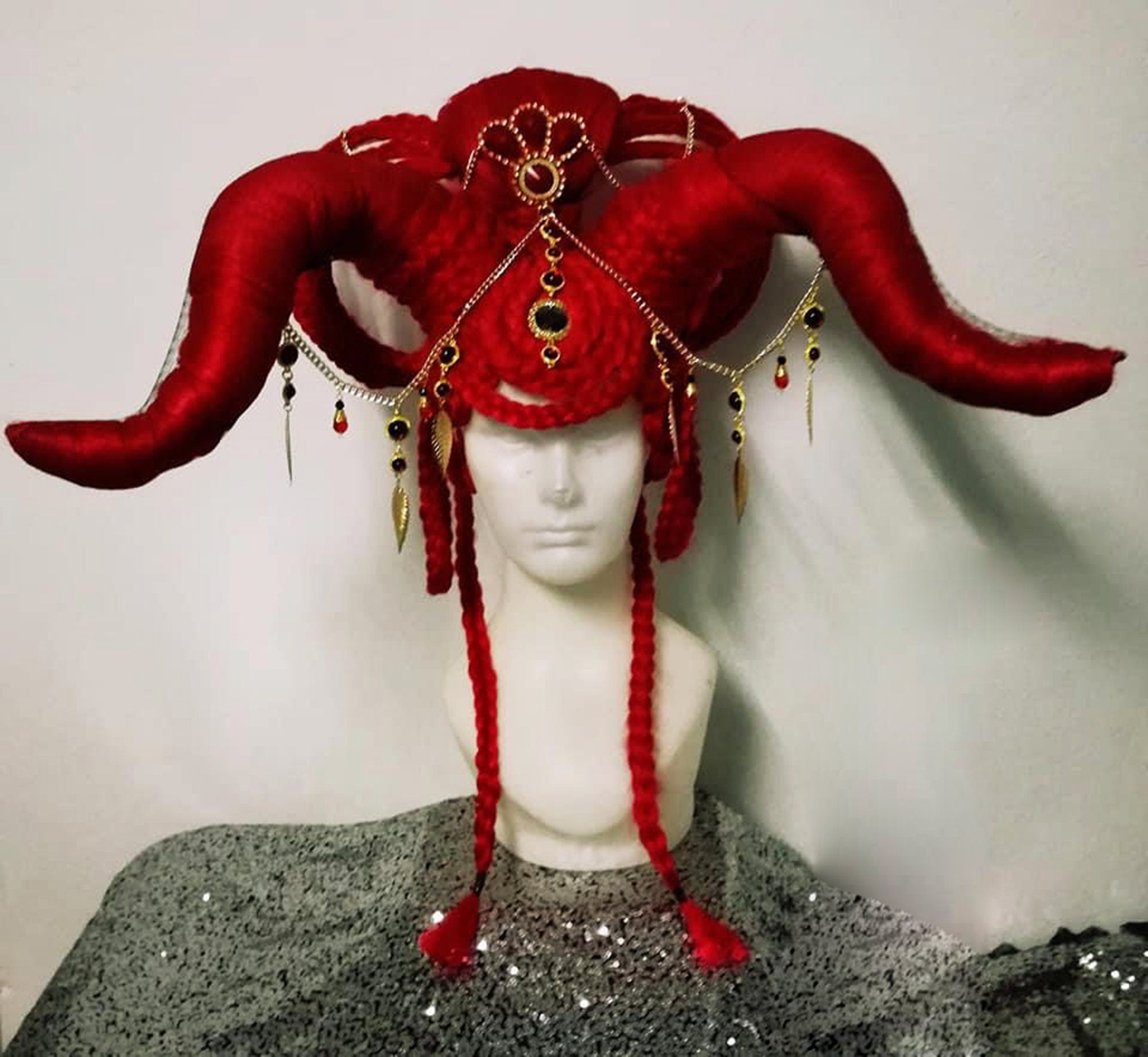 DaNeeNa H1052 Devil Hellboy Avatar Queen Pageant Vegas Dance Showgirl Headdress