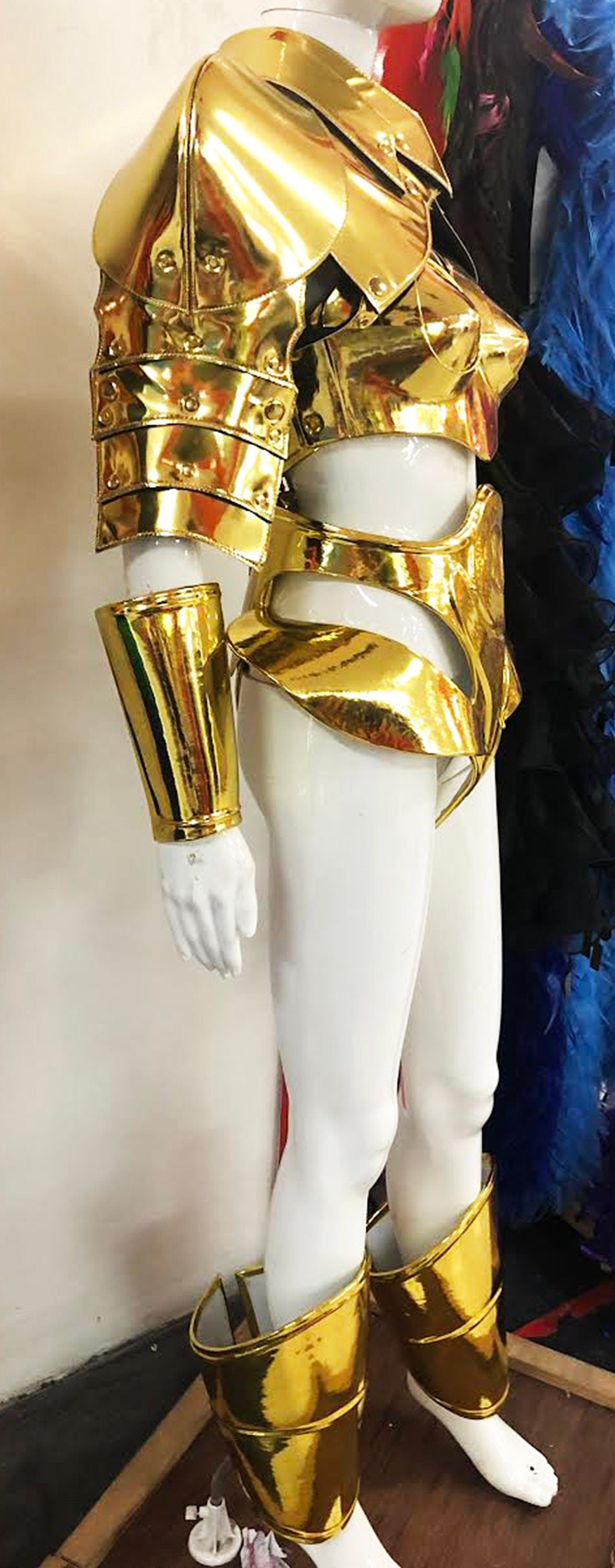 Da NeeNa M595D Robot Roman Armor Shiny Lady Gaga Vegas Pageant Costume Set XS-XL