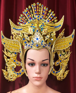 Da NeeNa H934 God of Bull Asian Thai Indonesia Bali Showgirl Crystal Headdress