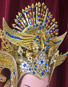 Da NeeNa H934 God of Bull Asian Thai Indonesia Bali Showgirl Crystal Headdress