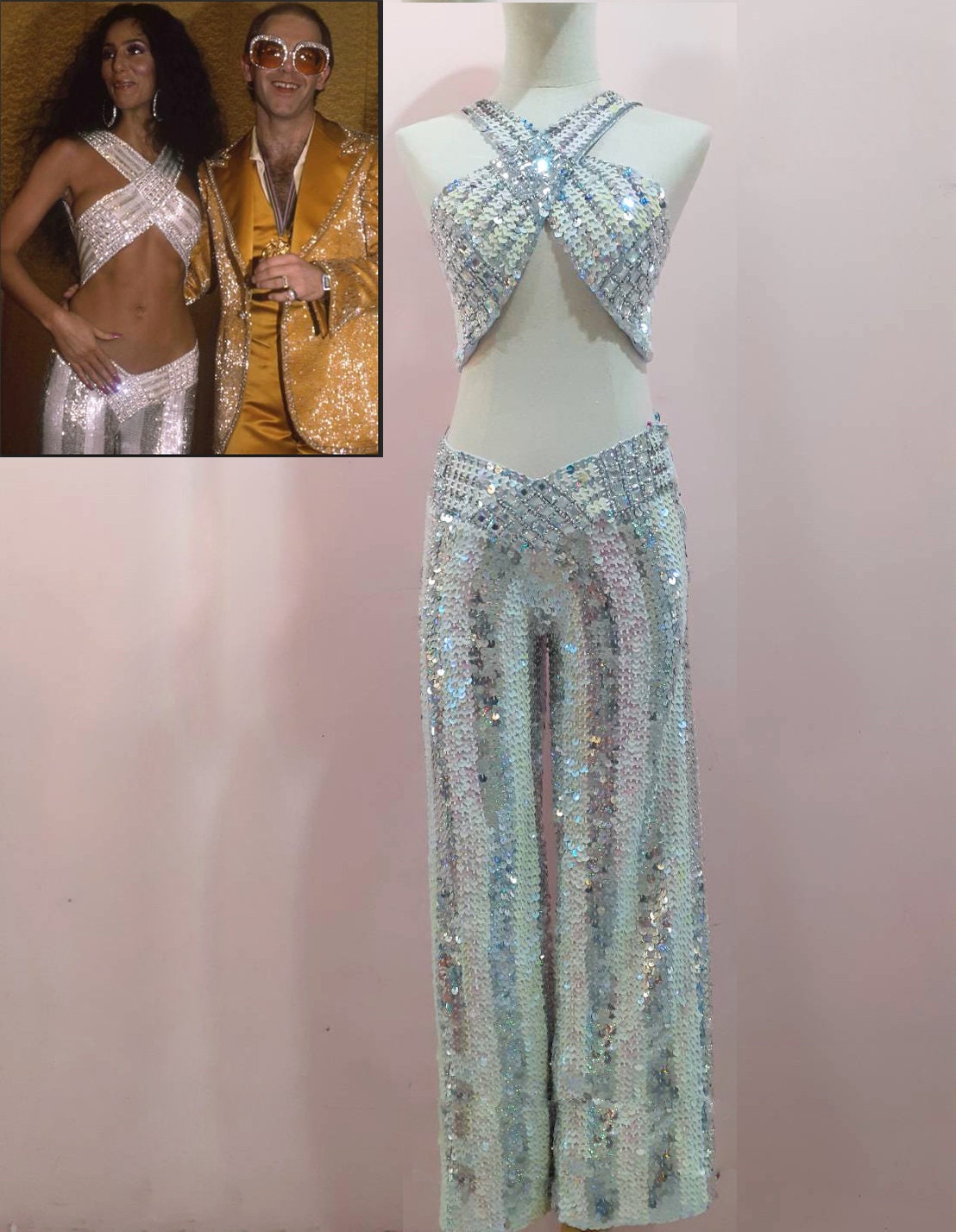 Da NeeNa M1035 Cher & Elton John Showgirl Stage Vegas Dance Costume XS-XL