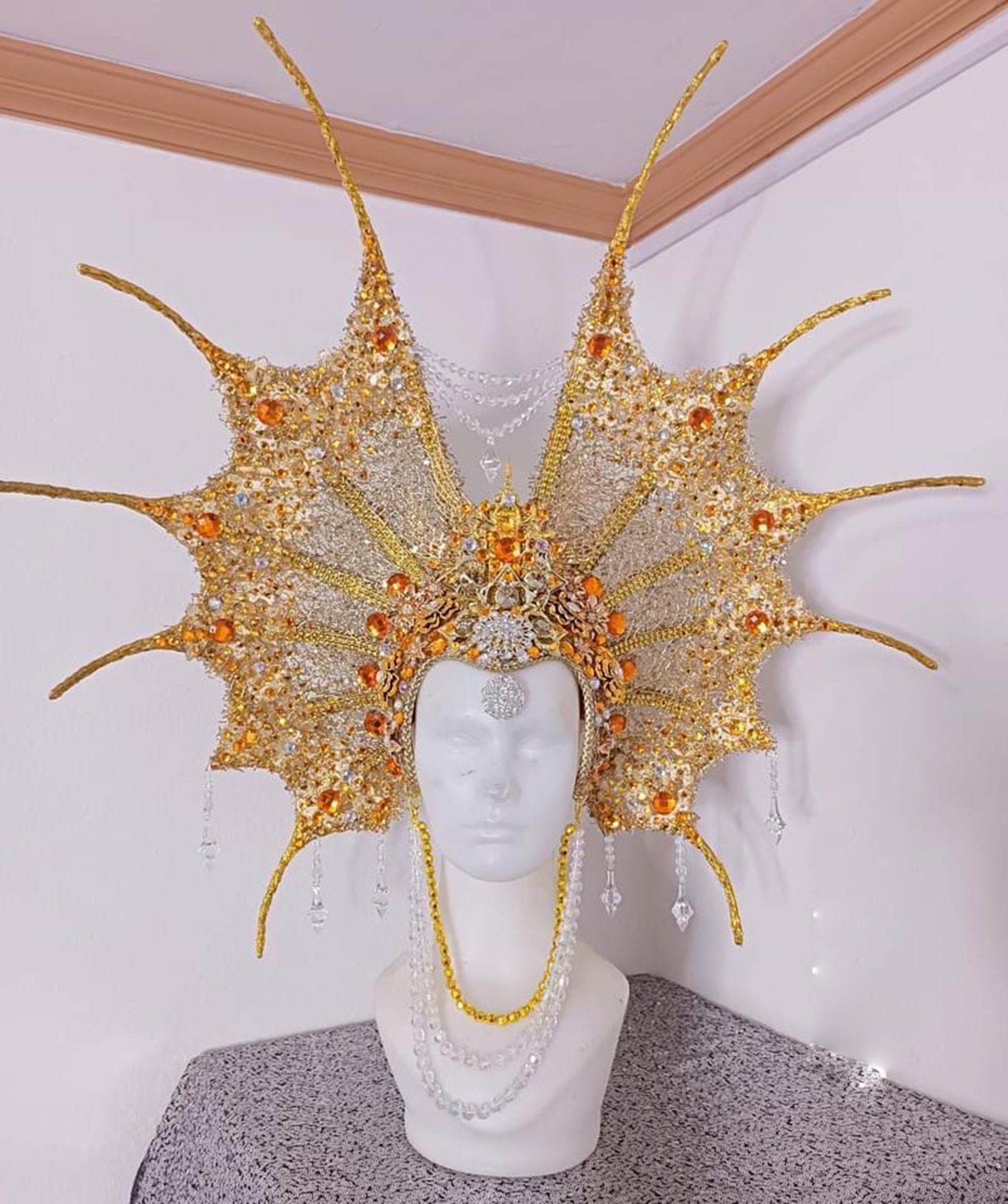 Da NeeNa H1081 Waterworld Aquaman Pageant Showgirl Dance Vegas Crystal Headdress