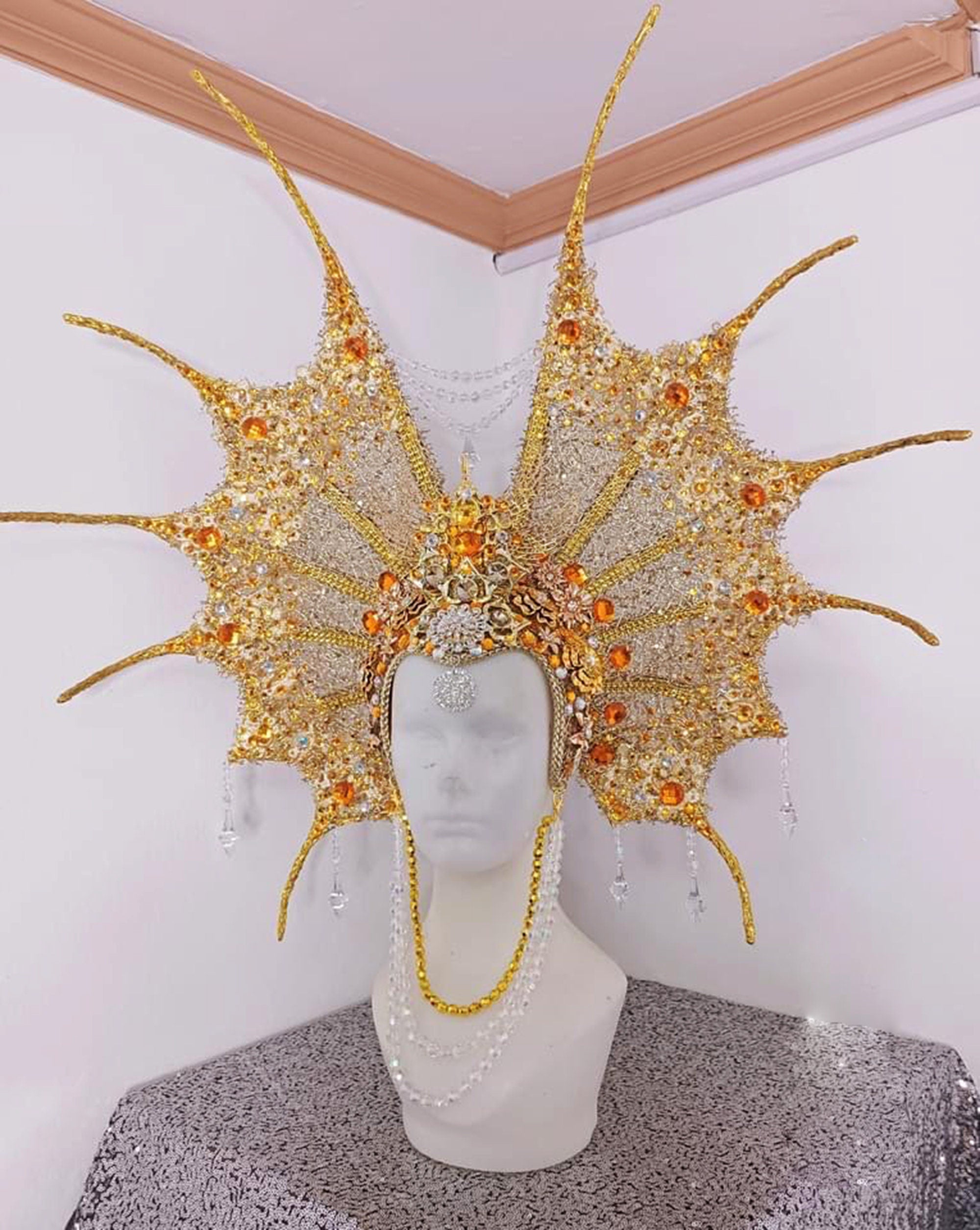 Da NeeNa H1081 Waterworld Aquaman Pageant Showgirl Dance Vegas Crystal Headdress