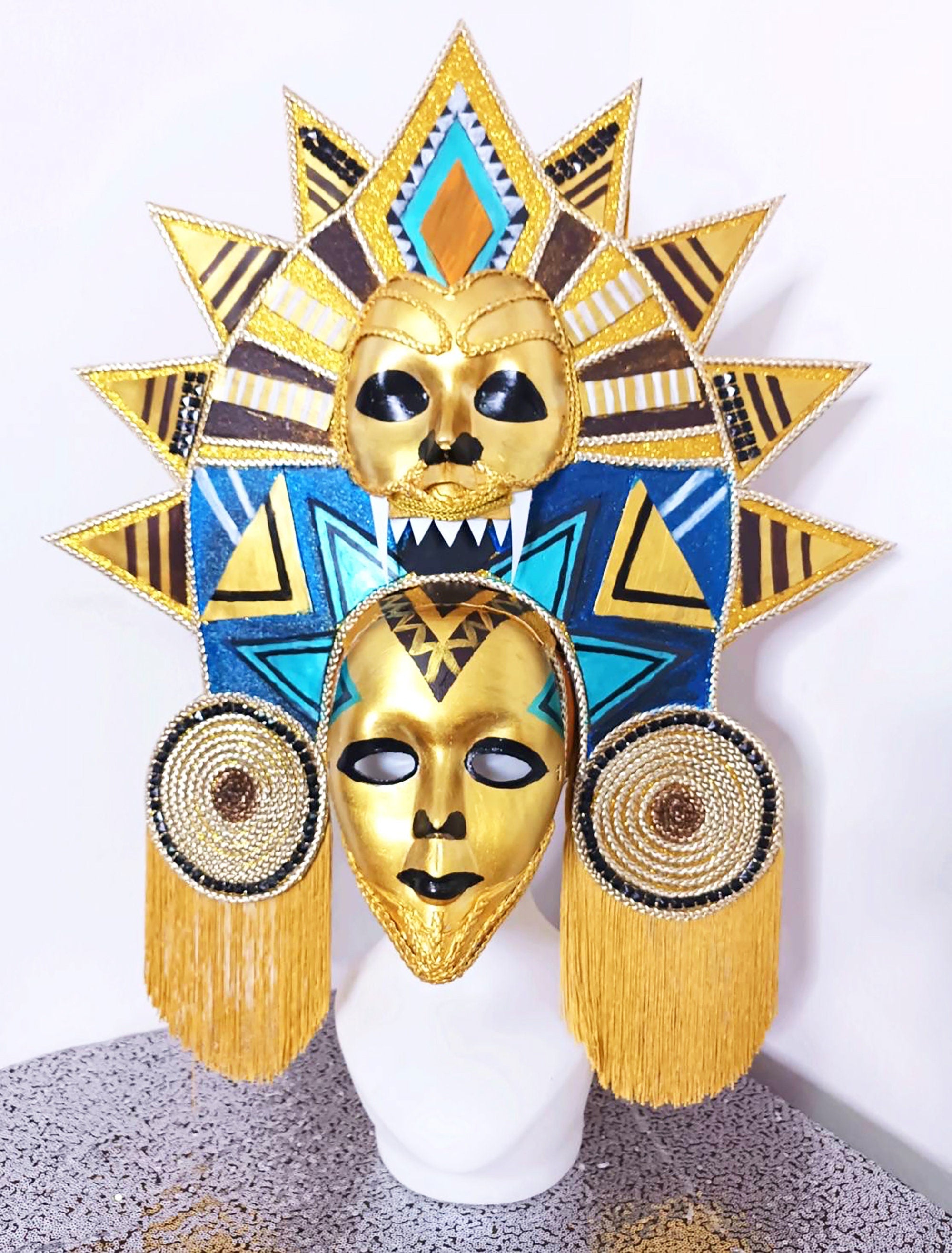 Da NeeNa H1088 Egypt Ancient God Tribe Lion Pageant Dance Vegas Drag Cabaret Showgirl Headdress