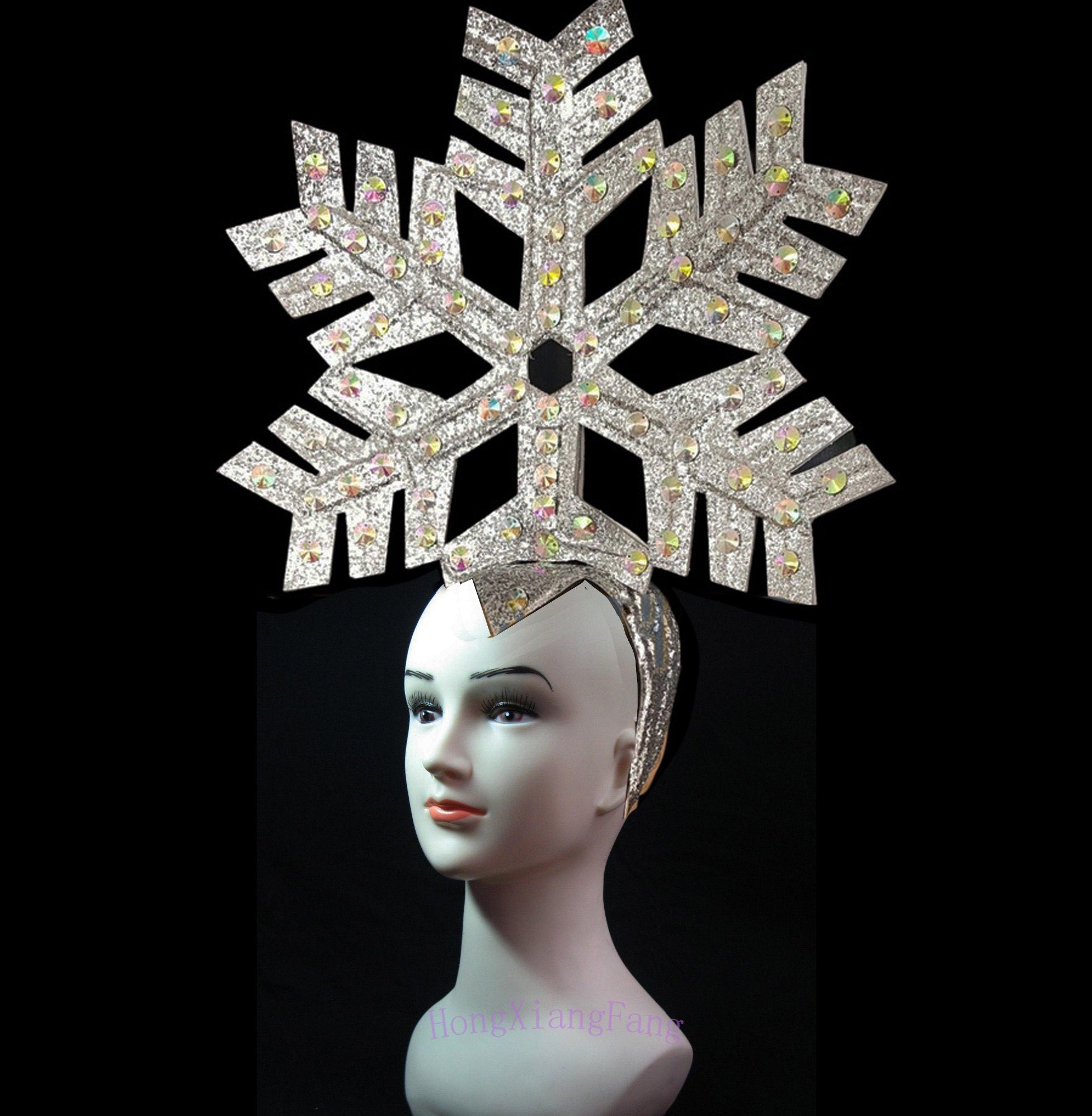 Da NeeNa One B941H Snowflake Angel Queen Snow Pageant Vegas Crystal Headddress