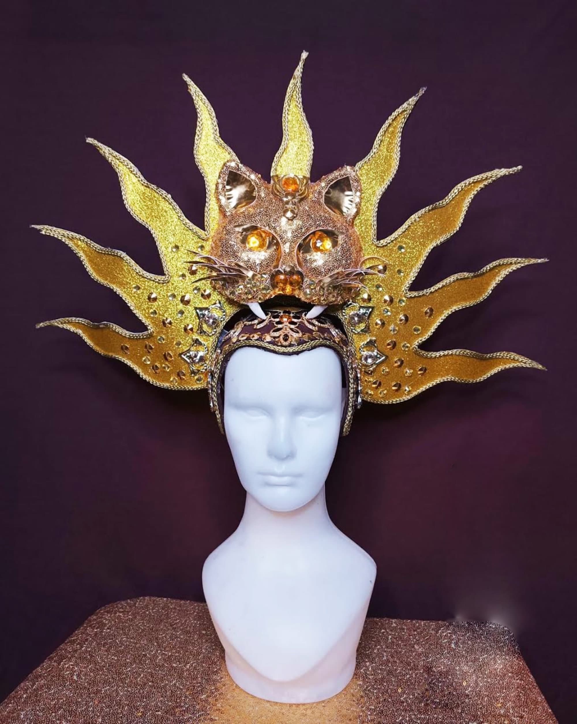 Da NeeNa H1092 Tiger & Lion Family Pageant Dance Vegas Drag Cabaret Showgirl Headdress