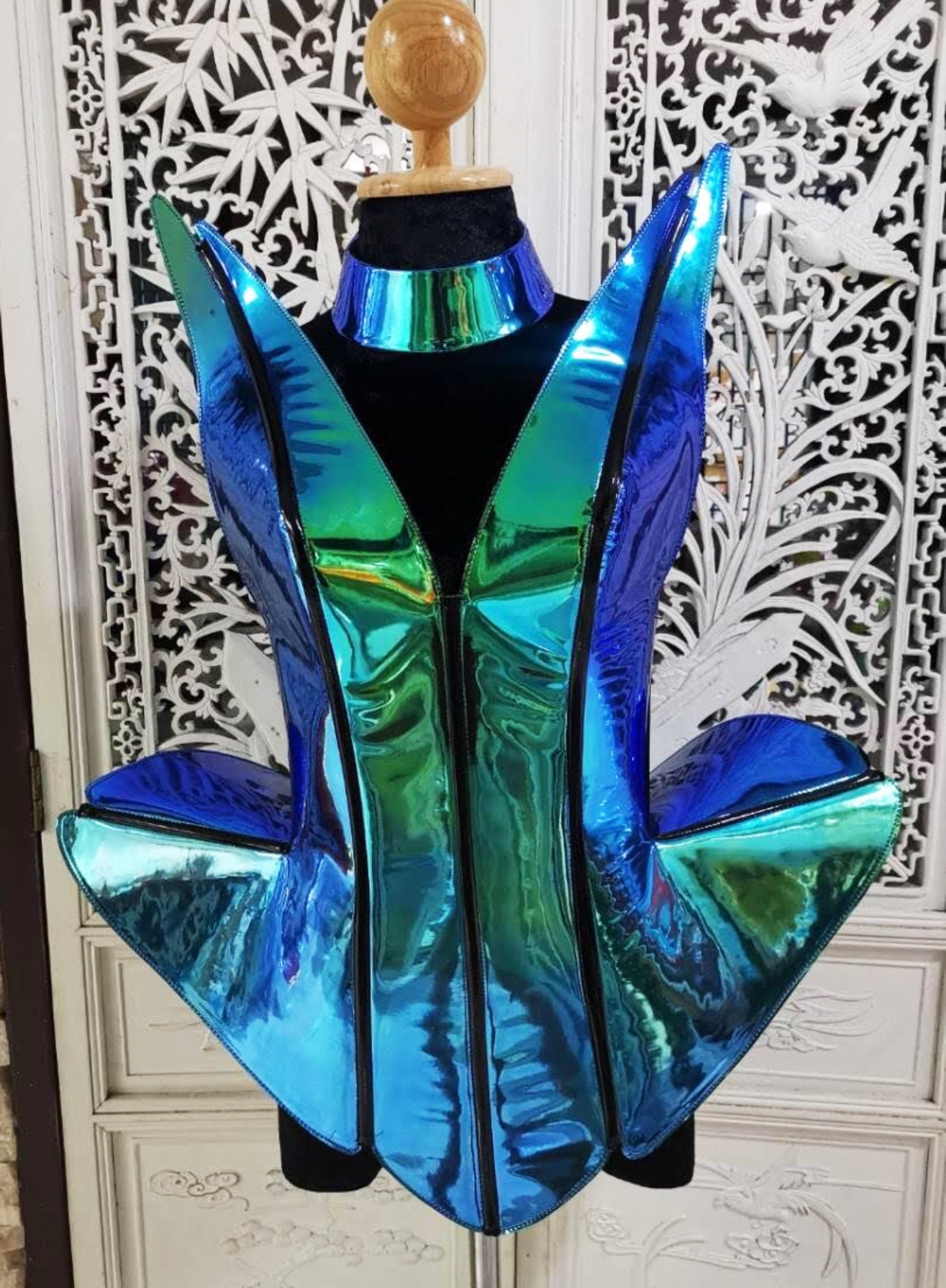 Da NeeNa M1098 Space Flower Inspired Futurelistic Leather Pageant Vegas Costume XS-XL