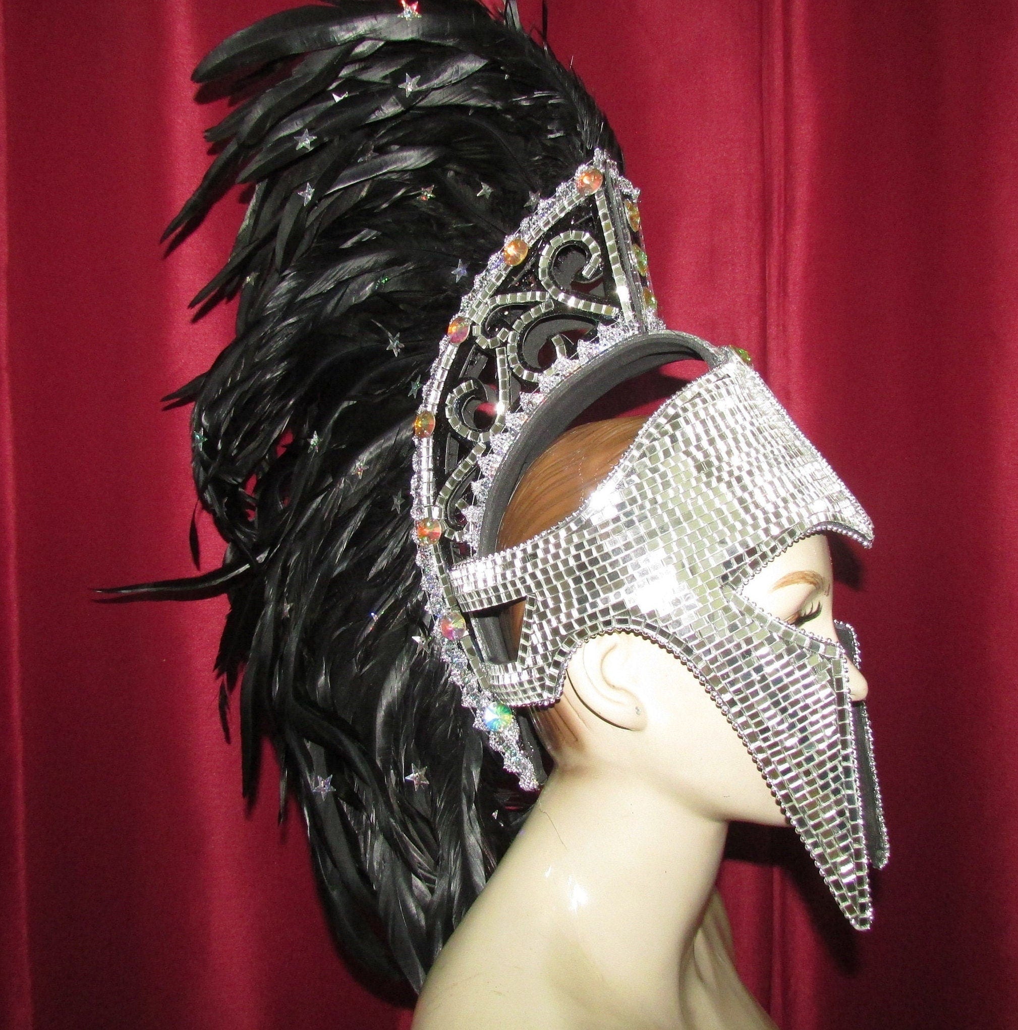 Da NeeNa H017W Mohawk Showgirl Roman Headdress Legionary Legion Helmet