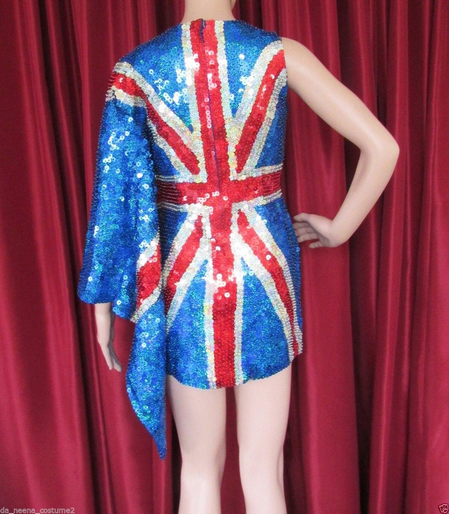 Penchon m061 UK usa America British Independence Flag Sequin Dress XS - XL