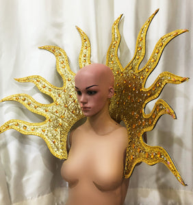 DaNeeNa B1108 The Shine Brightly SUN Pageant Vegas Drag Dance Showgirl Backpiece