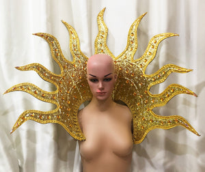 DaNeeNa B1108 The Shine Brightly SUN Pageant Vegas Drag Dance Showgirl Backpiece