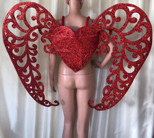 Da NeeNa B002 Valentine Heart Bird Vegas Showgirl Gay Wings Backpiece