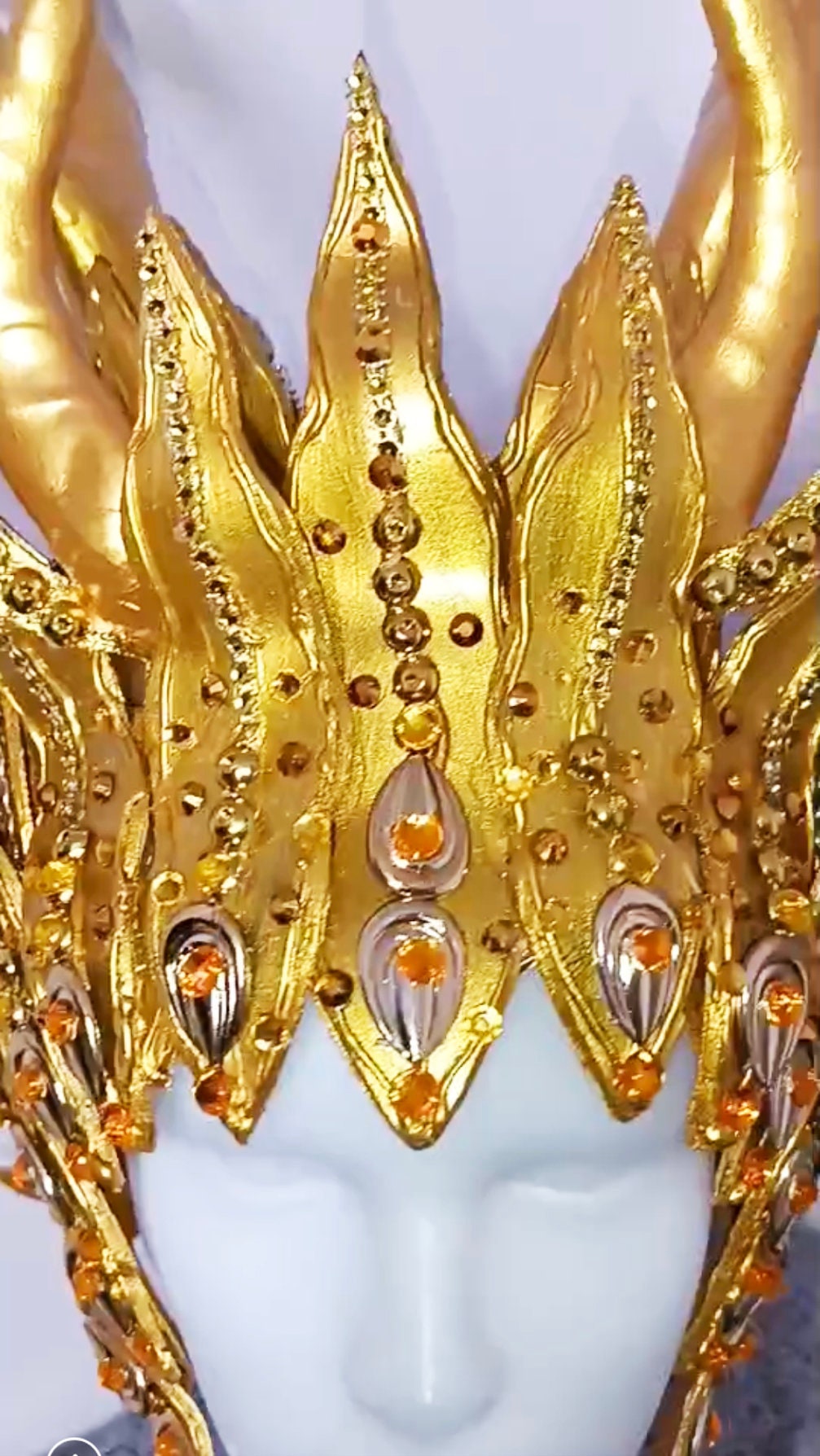 Da NeeNa H1113  Golden Dragon King Vegas Cabaret Showgirl Pageant Headdress