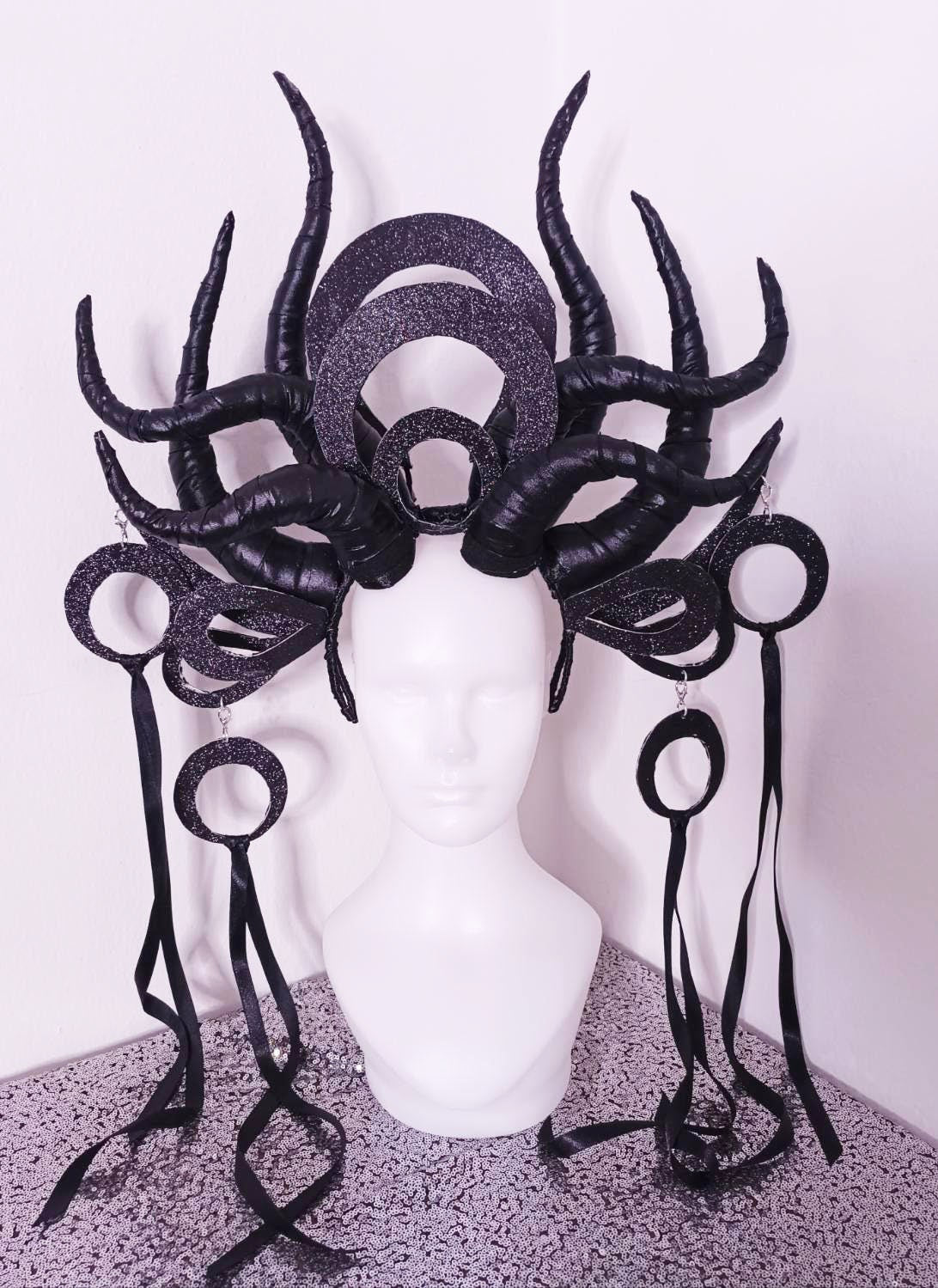 Da NeeNa H1115 Chinese Modern Devil Medusa Vegas Cabaret Showgirl Pageant Headdress