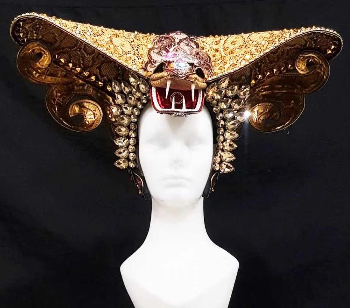 Da NeeNa HUT H866E Giant Snake Naga Cobra Medusa Vegas Cabaret Showgirl Headdress