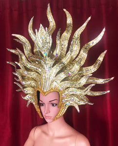 Evita Fire Sun Vegas Cabaret Showgirl Drag Queen Headdress